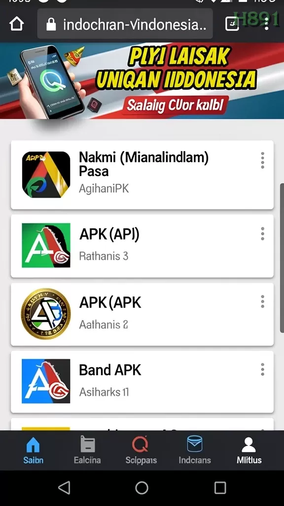Cuplikan layar AYUWIN — menu navigasi