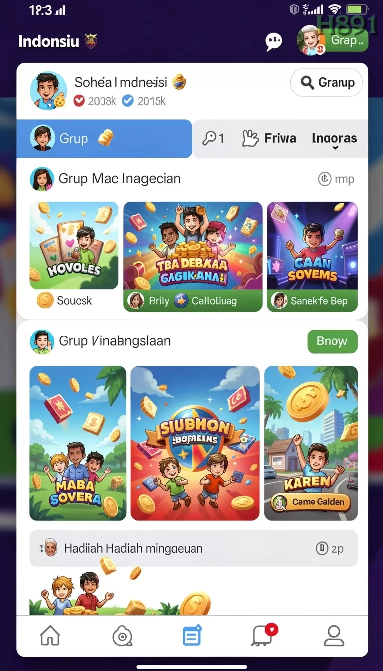 Cuplikan layar RR777 — menu navigasi
