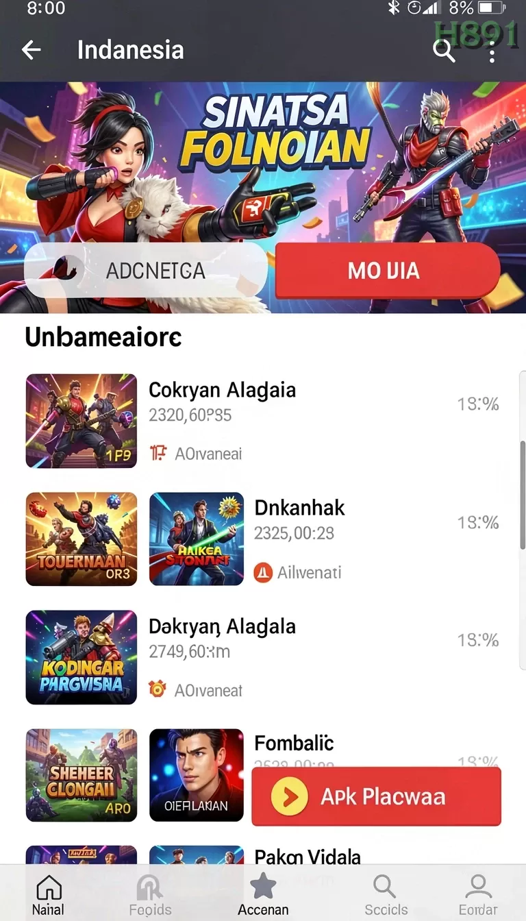 Cuplikan layar LUCKYDF — menu navigasi